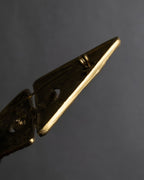 "YVES SAINT LAURENT" Granular texture diamond gold brooch