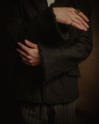 –SPECIAL– "tricot COMME des GARÇONS" 2004AW Fringed cut-off boiled wool tailored jacket