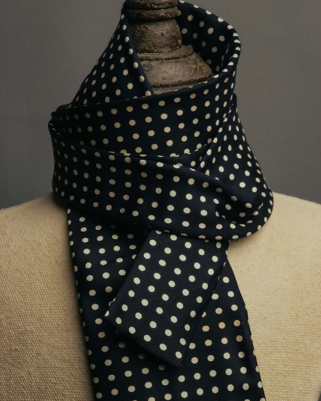 "Jean Paul Gaultier Paris" 90's-00's Graphic dotted silk neck scarf