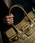 "MIU MIU" Belt strap design embossed leather hand bag