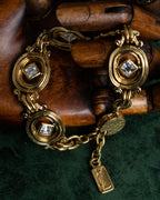 "YVES SAINT LAURENT" Art Nouveau motif gold bracelet