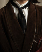 "CELINE" Piping design velour long gown coat