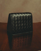 “BOTTEGA VENETA” 2010’s Intrecciato leather compact bi-fold wallet