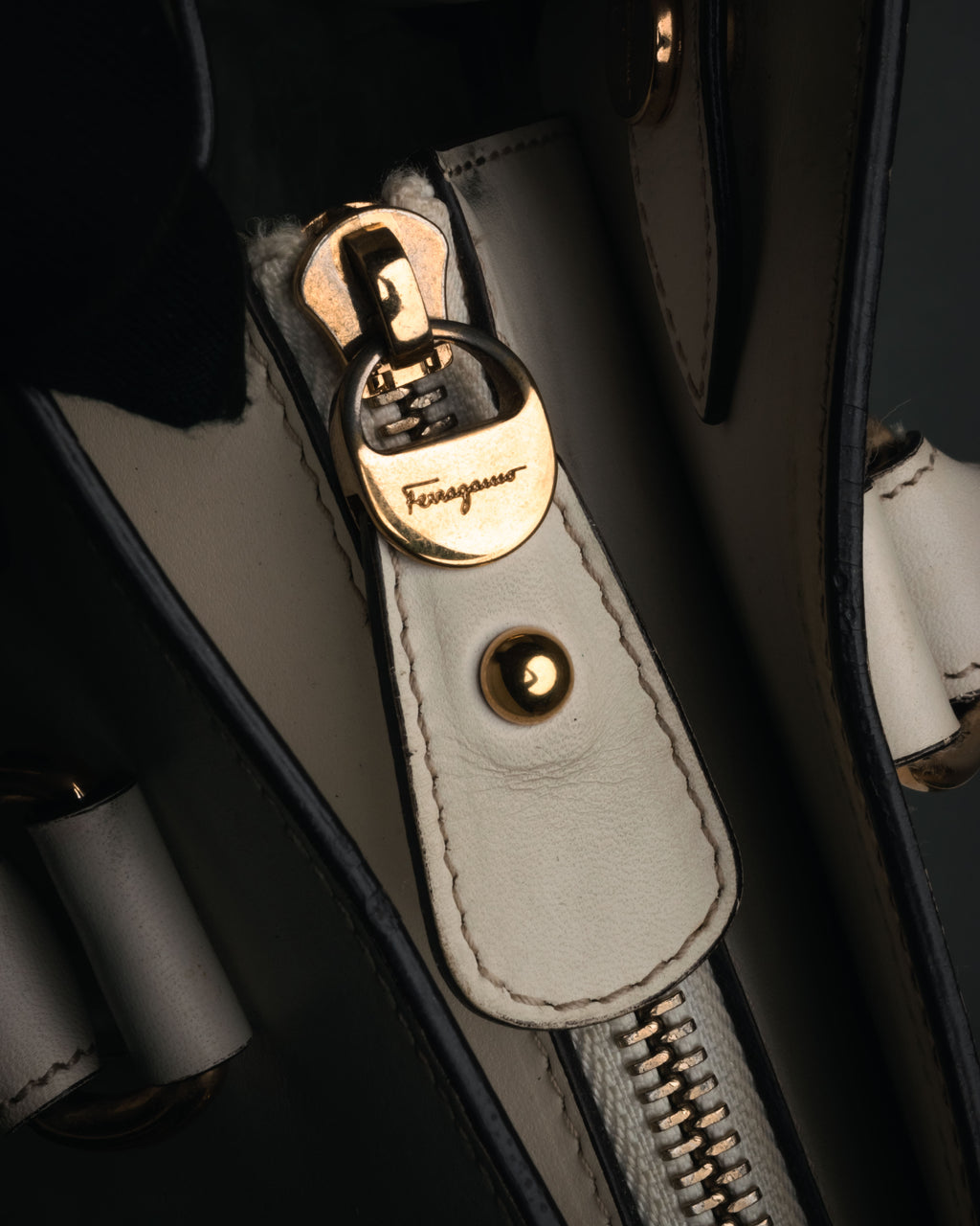 “Salvatore Ferragamo” 2010’s canvas and leather gancini tote bag