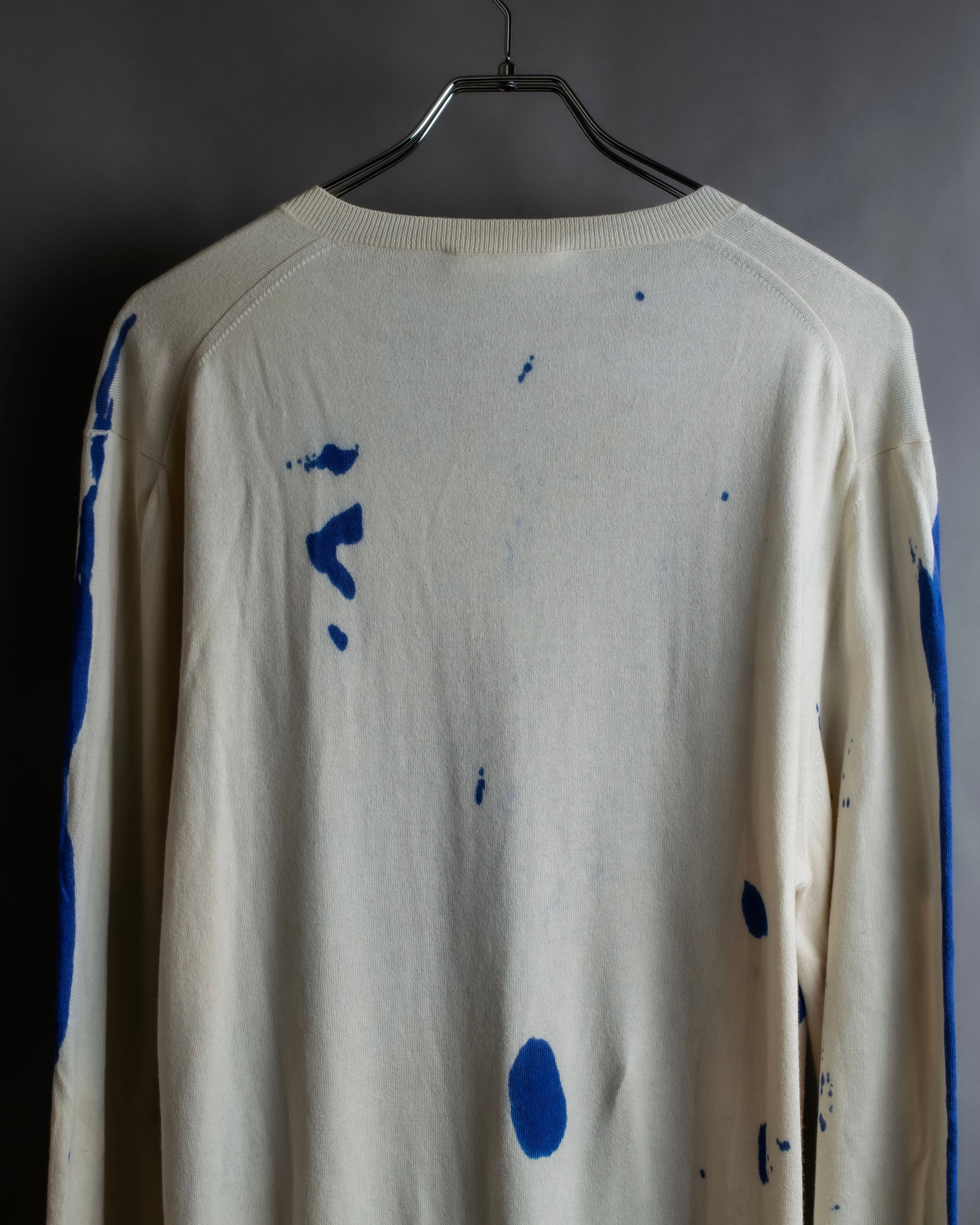 "Alexander McQueen" Painted oversized V-neck knit