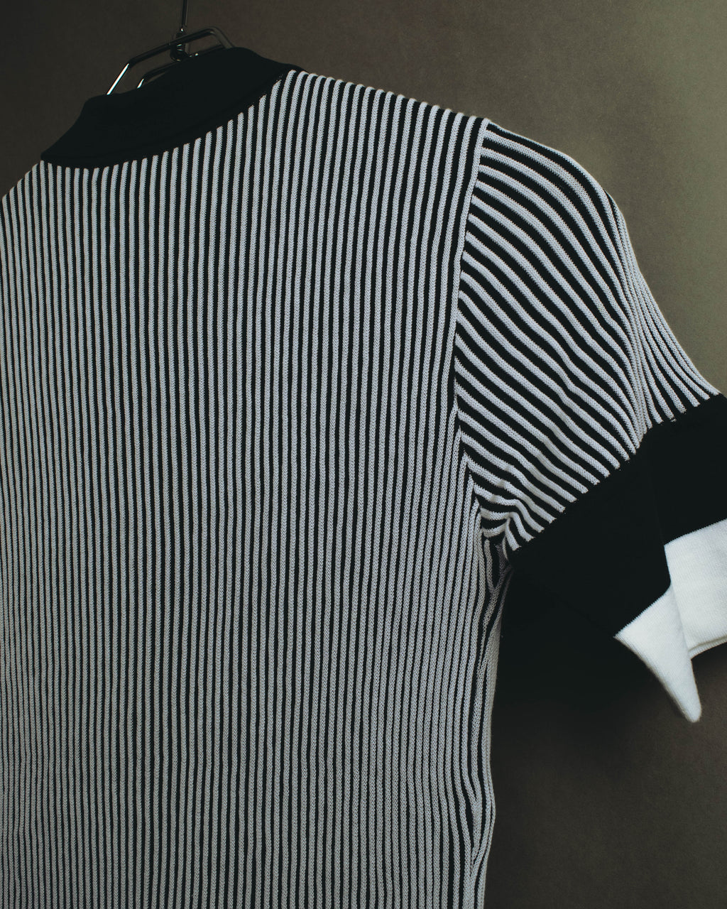 "Salvatore Ferragamo" 00's-10's Monochrome striped cotton knit polo