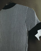 "Salvatore Ferragamo" 00's-10's Monochrome striped cotton knit polo