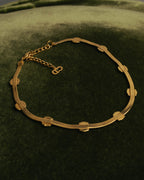 "Christian Dior" 90's-00's Fluted gold tone chain anklet