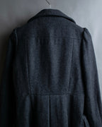 "Chloe" Gathered waist round collar coat