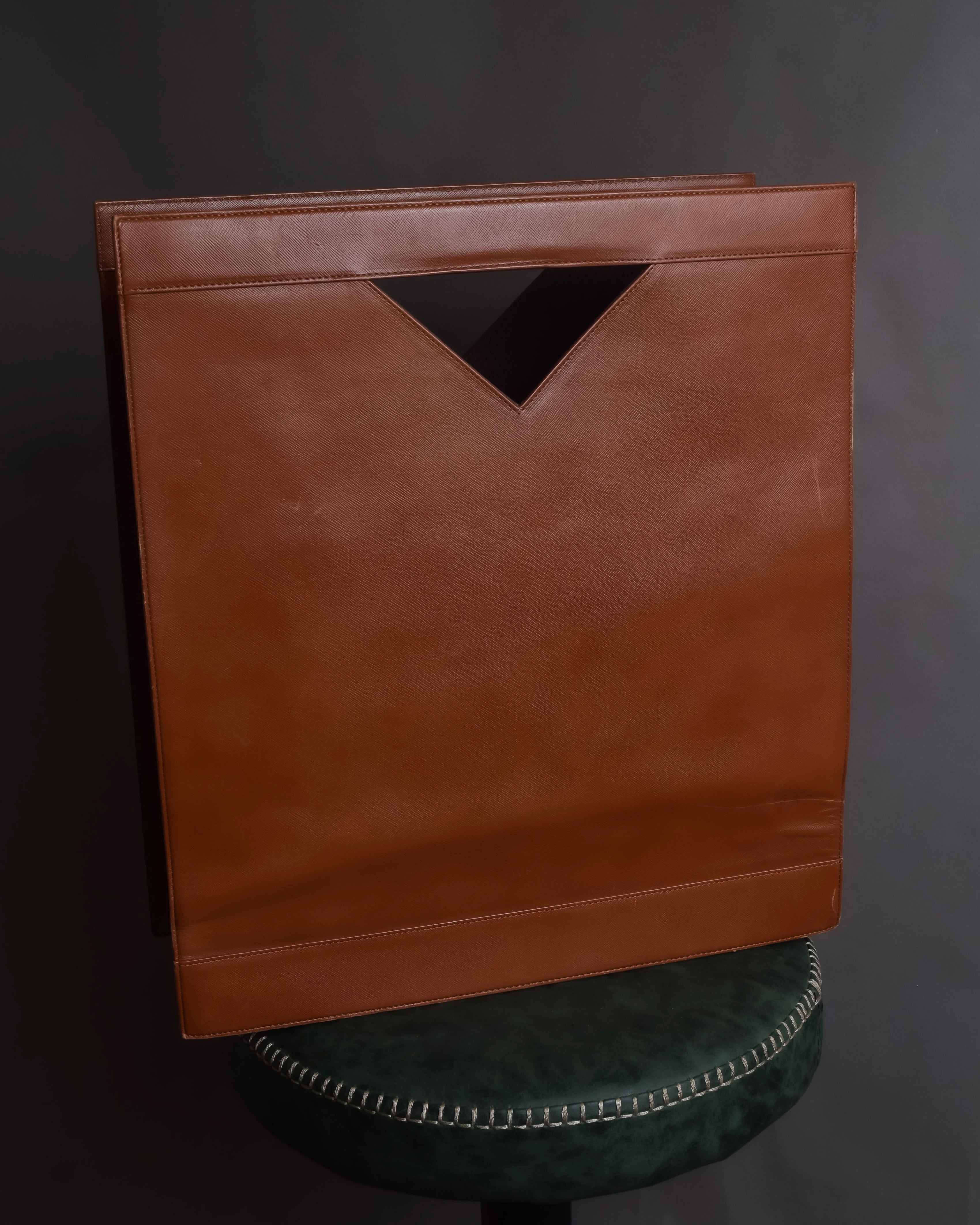 "YVES SAINT LAURENT" Studded Y design open-top leather tote bag