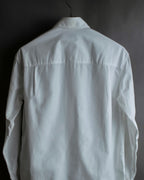 "BURBERRY" Wide collar embroidered emblem white shirt