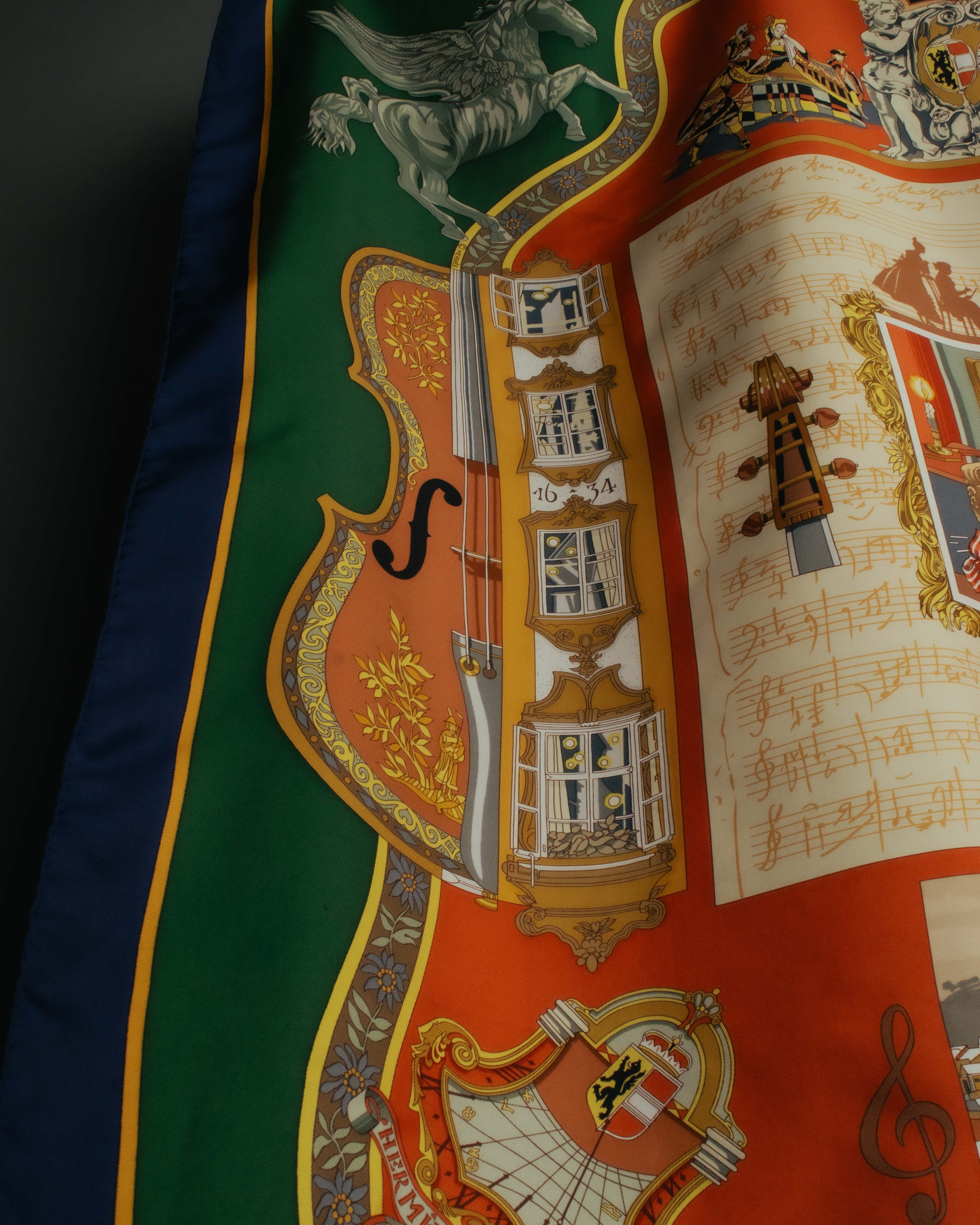 "Hermès" 90's-00's Classic printed silk scarf
