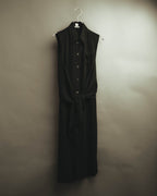 -SPECIAL- “HERMÈS“ 00’s-10’s Sleeveless silk draped shirt dress