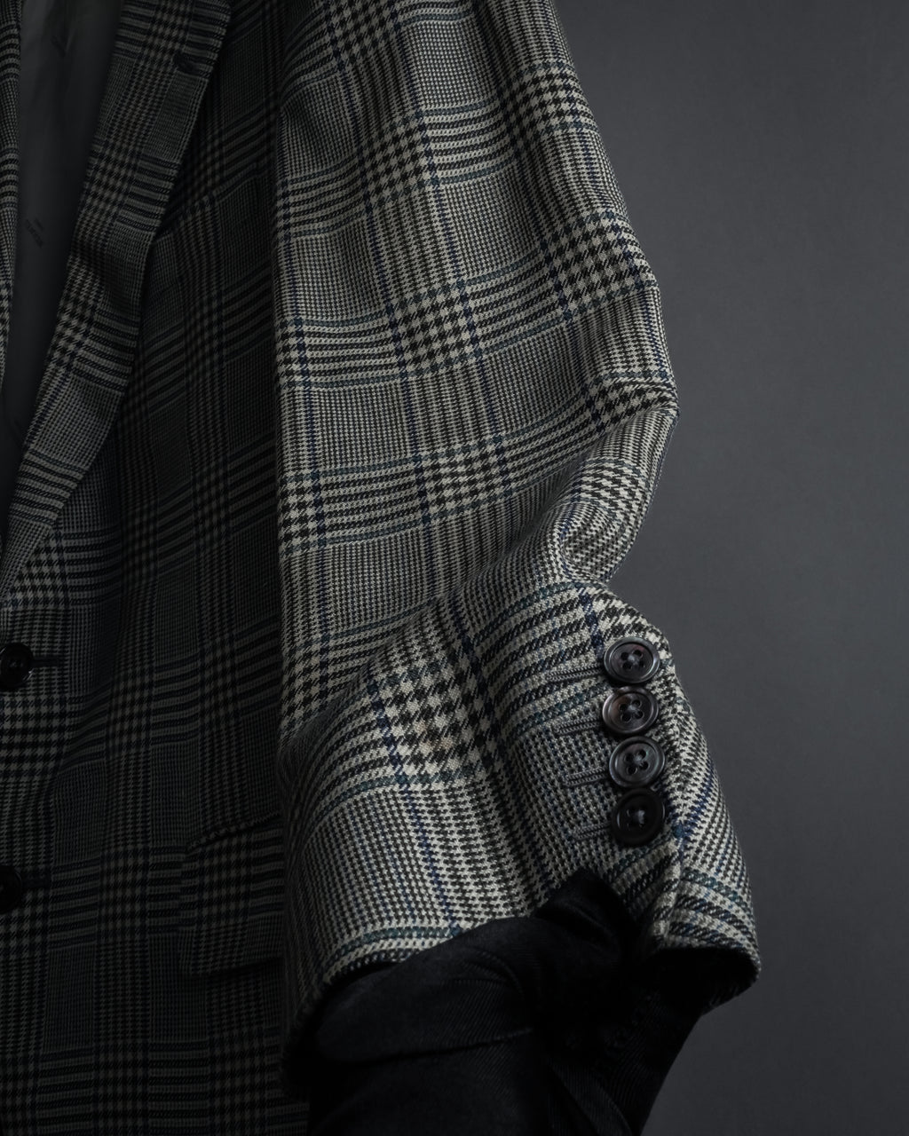 "HERMES" 90’s belvest silk wool linen peak lapel tailored jacket