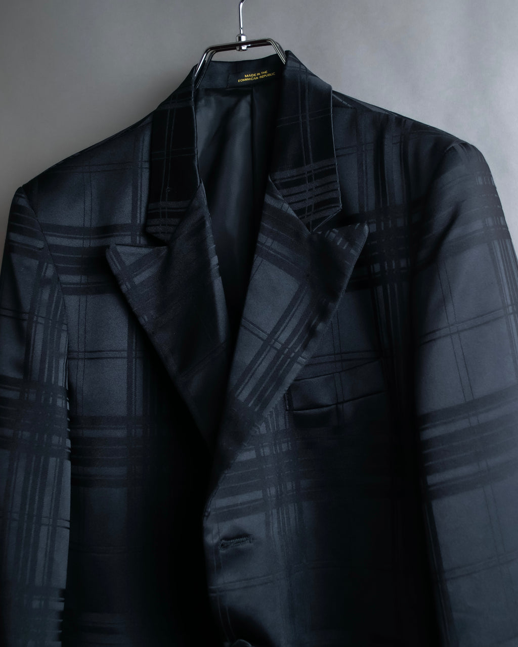 Vintage geometric check oversized tailored jacket