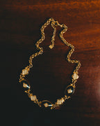 "BURBERRYS" 90's Emerald enamel costume jewelry necklace