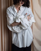 "MM6 MAISON MARGIELA" 20SS Frilled overlay cotton hybrid shirt