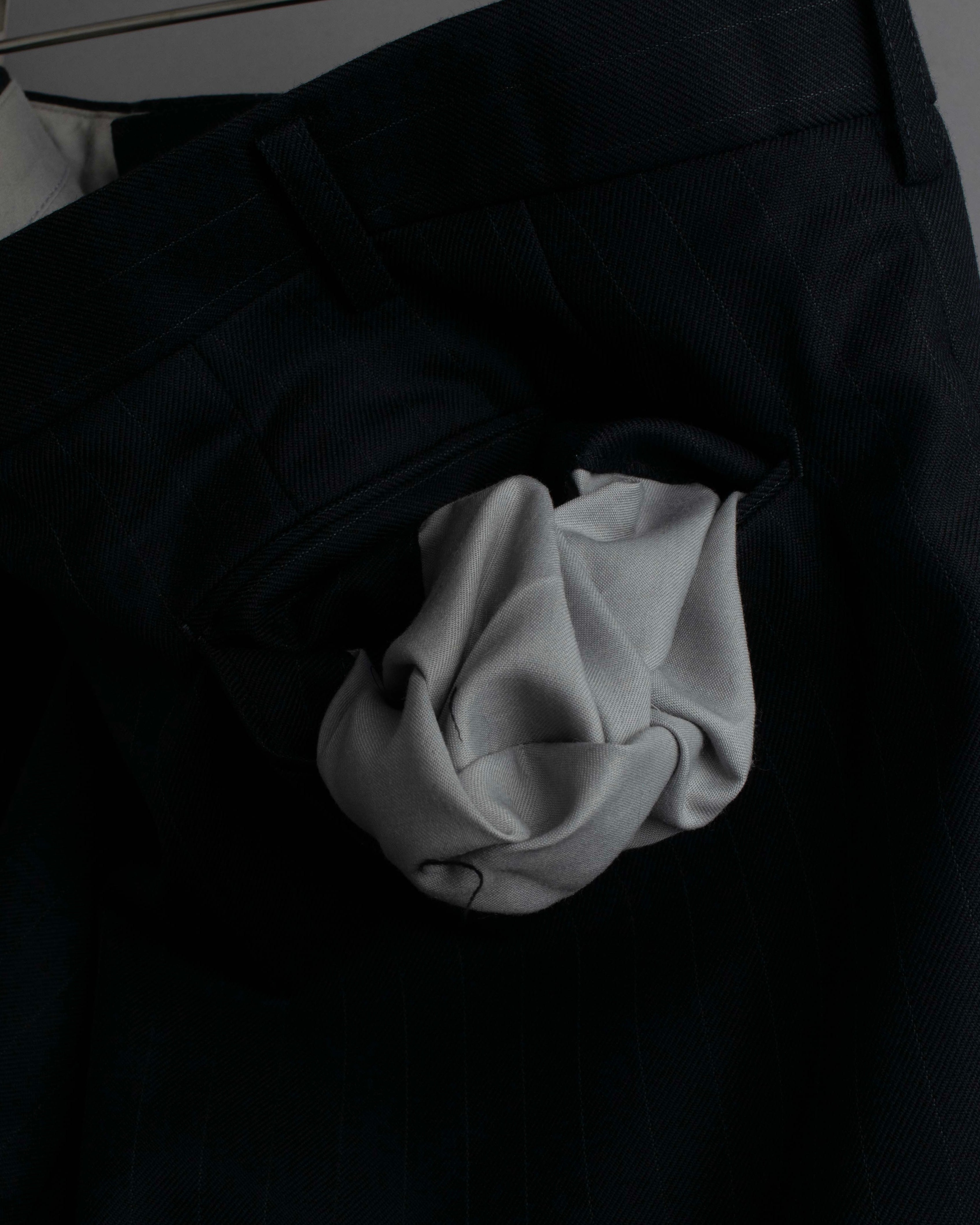 "YVES SAINT LAURENT" 00's shadow stripe pattern beautiful tailoring set up