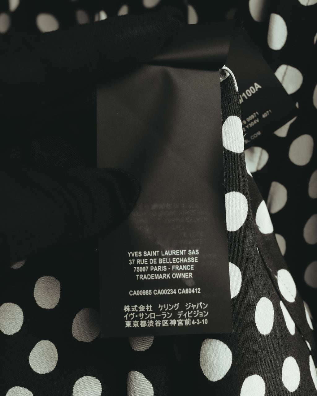 -SPECIAL- "Saint Laurent" 2019-2020 Polka dot silk long sleeve shirt