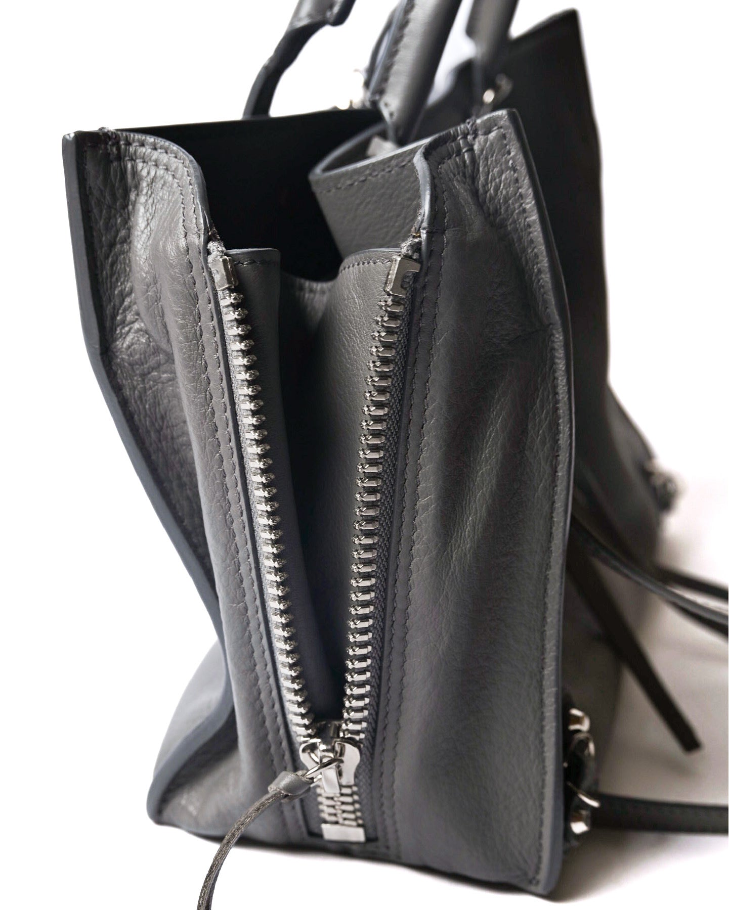 BALENCIAGA/ “Papier A6 ” Zip Around 2 Way Handbag Gray