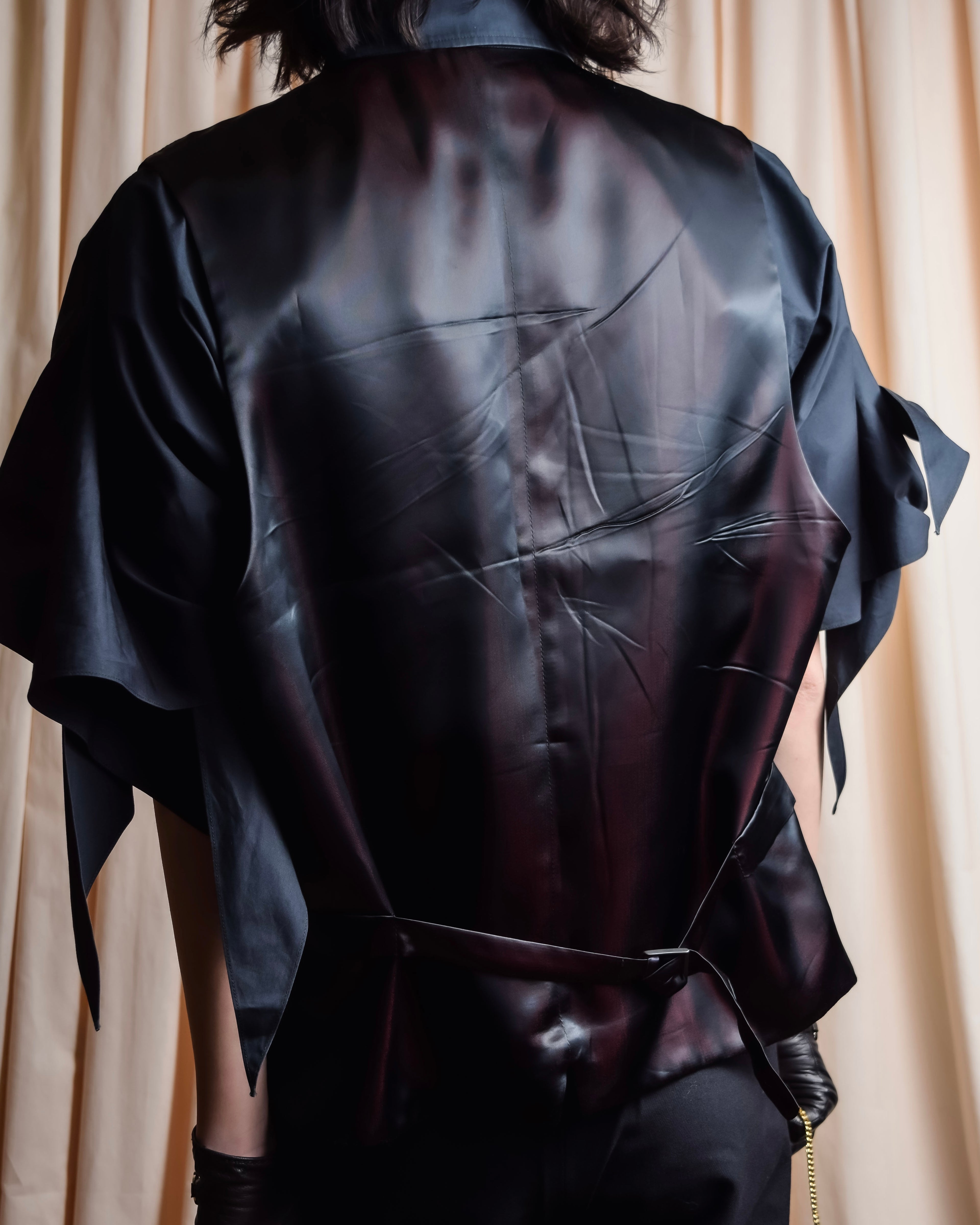 "GIORGIO ARMANI" Deep satin backed tailored wool vest