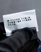 "GUCCI" Ribbon＆charm design blue leather gloves