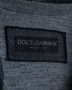"DOLCE & GABBANA" Sheer layered V-neck grey knit