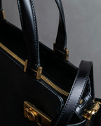 "Salvatore Ferragamo" Gancini motif monogram pattern 2-way shoulder bag