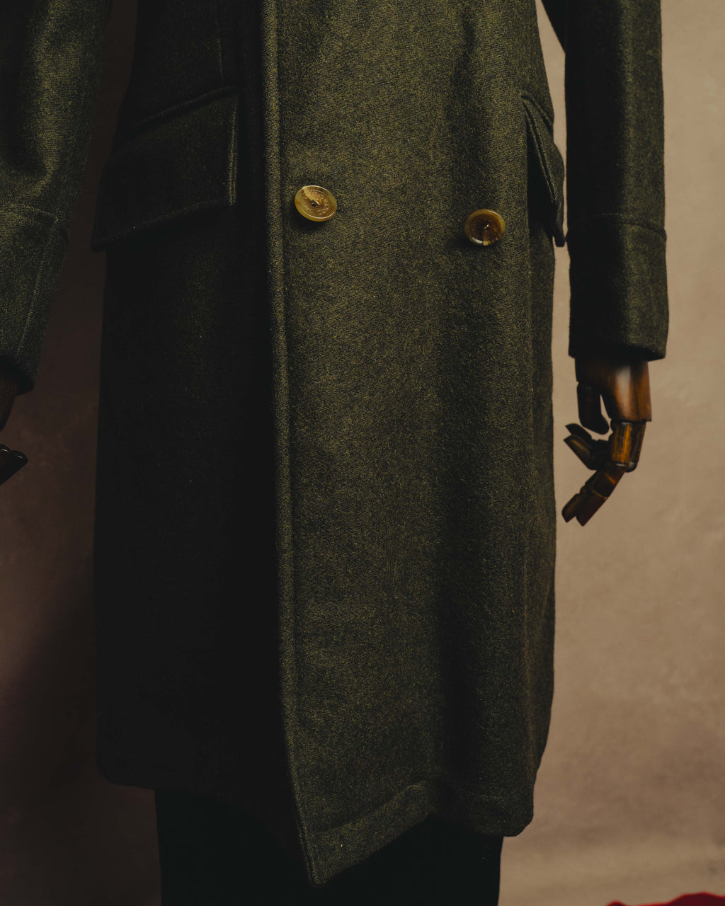 "D&G" 90's-00's Structured double-breasted wool-blend long coat