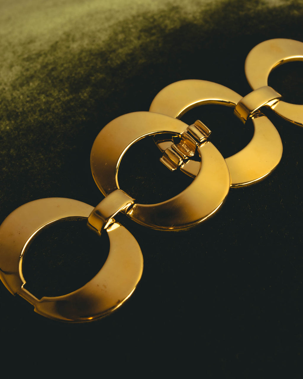 "Christian Dior" 80's-90's Sculptural gold tone link bracelet