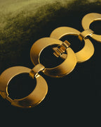 "Christian Dior" 80's-90's Sculptural gold tone link bracelet