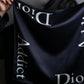 "Christian Dior" Logo＆Addict print small square scarf