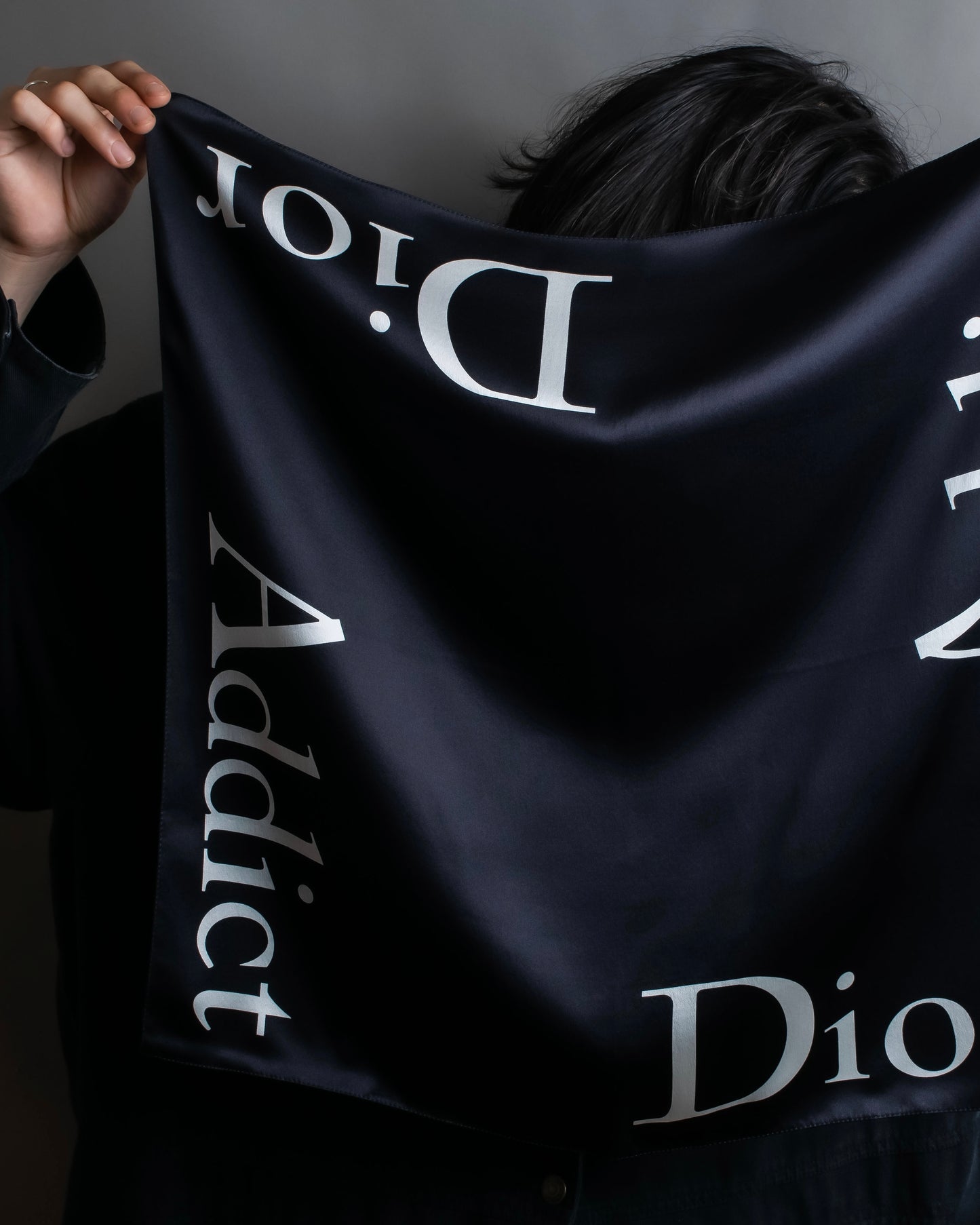 "Christian Dior" Logo＆Addict print small square scarf