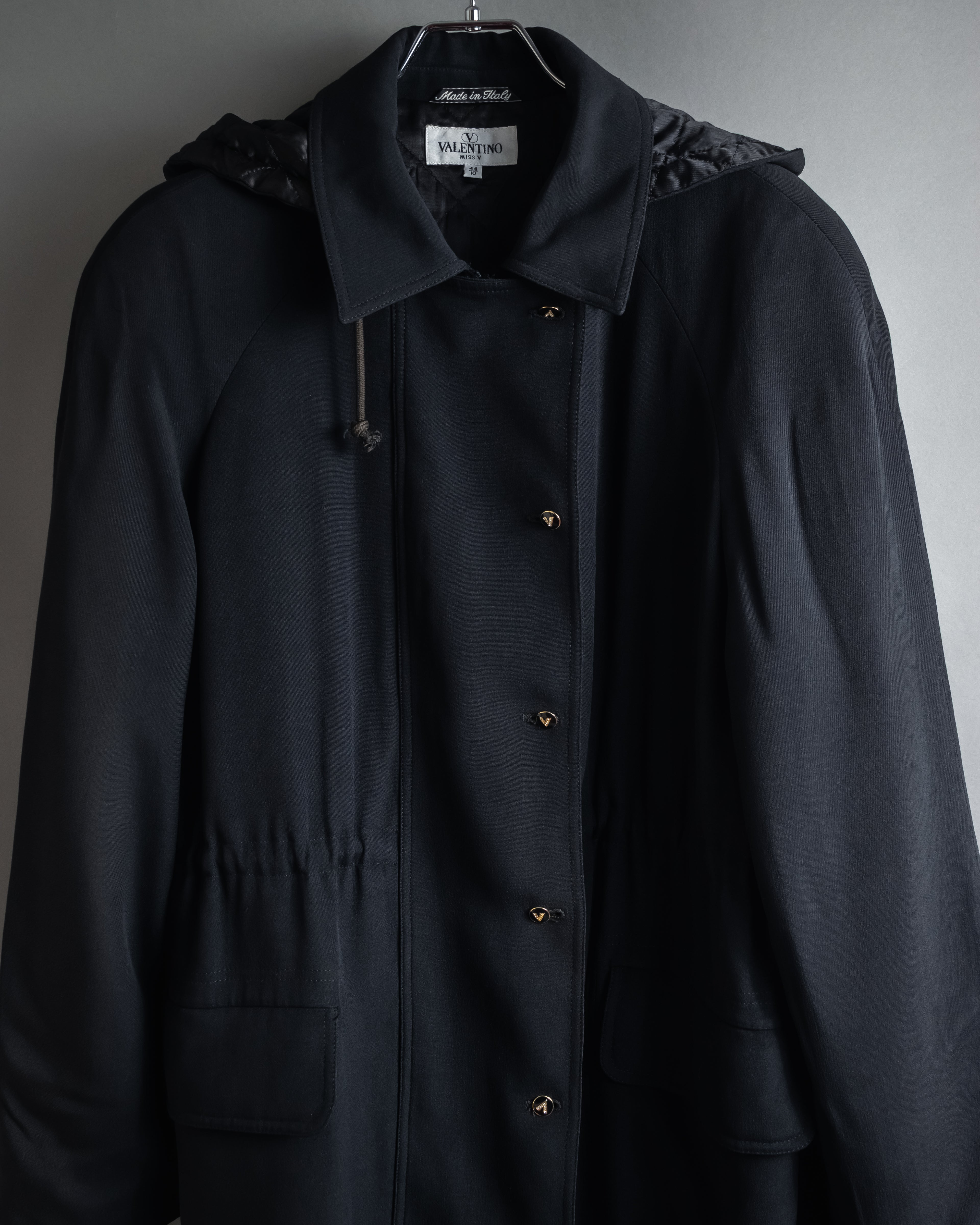 "VALENTINO" 90’s Couture-lined hooded coat