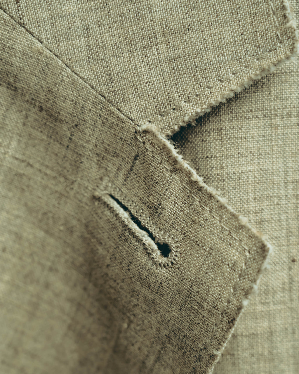 -SPECIAL- “Maison Martin Margiela” 2014SS raw-edge linen tailored jacket