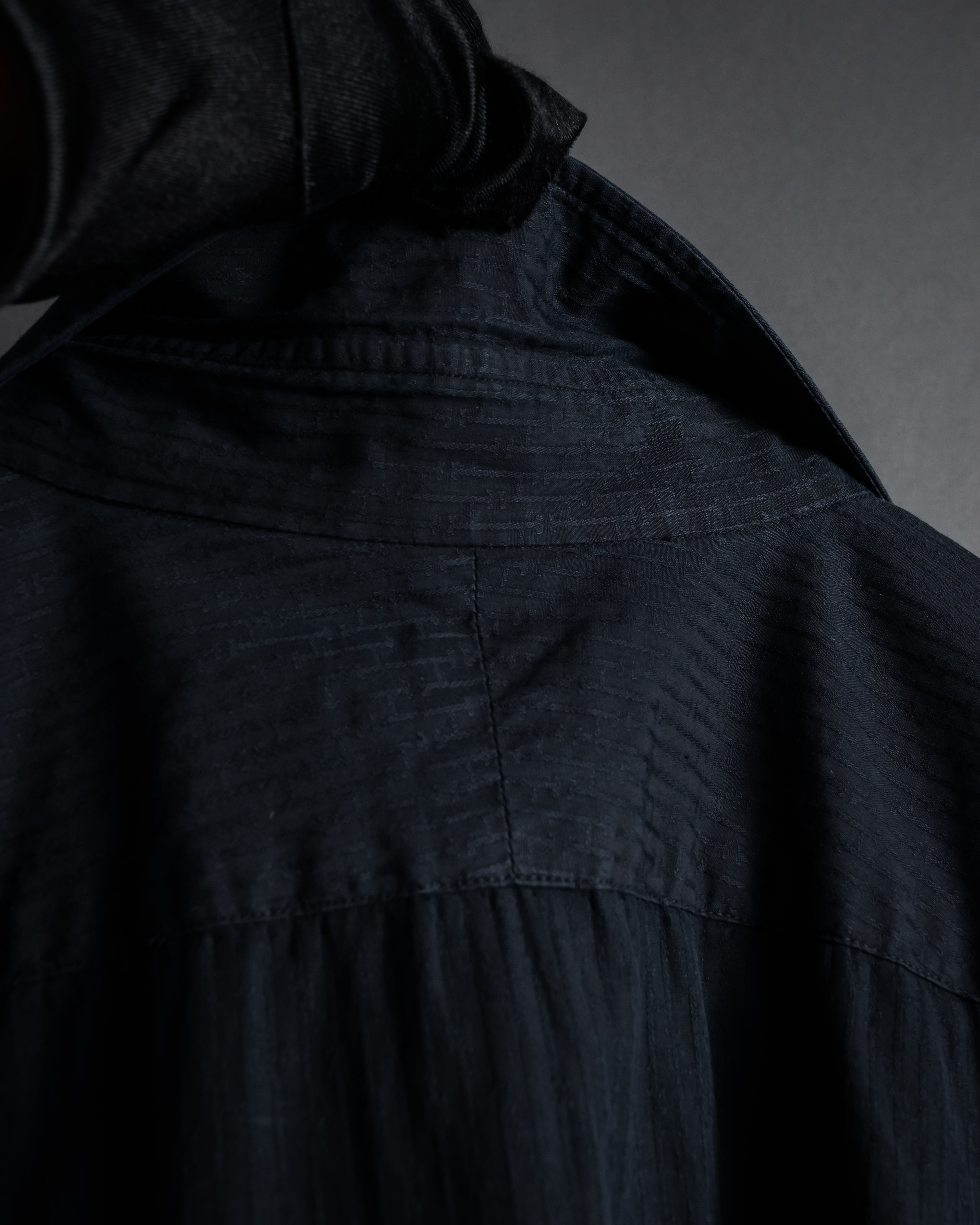 "HERMES" 90’s H-jacquard selier button shirt