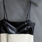 "LOEWE" Leather body bicolor unisex design camisole