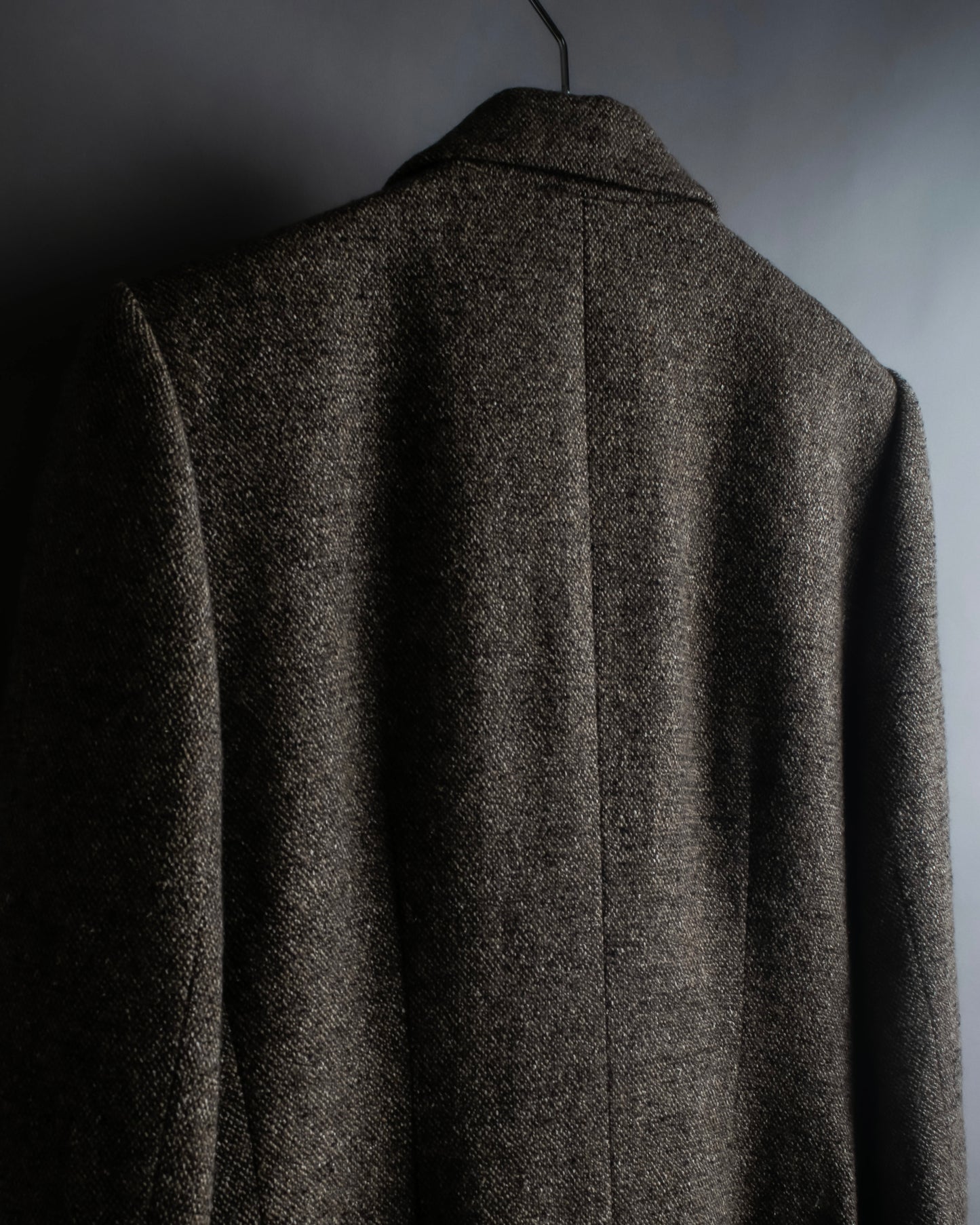 "Yves Saint Laurent Rive Gauche"
Fly front tweed chester coat