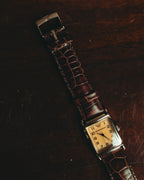 “EMPORIO ARMANI” Late 90’s-early 10’s Art deco rectangular leather strap watch