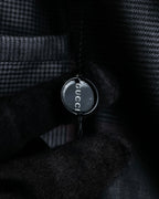 "GUCCI" Glen plaid wool wide tapered slacks