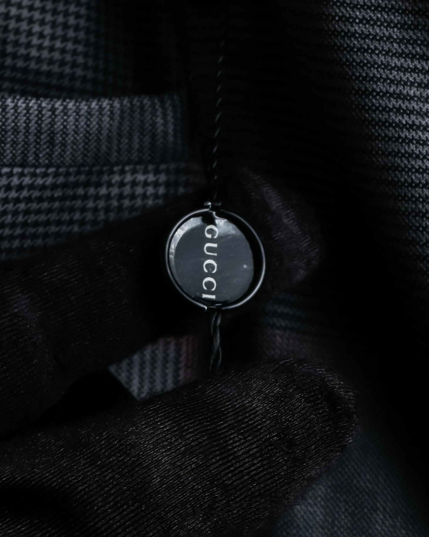 "GUCCI" Glen plaid wool wide tapered slacks