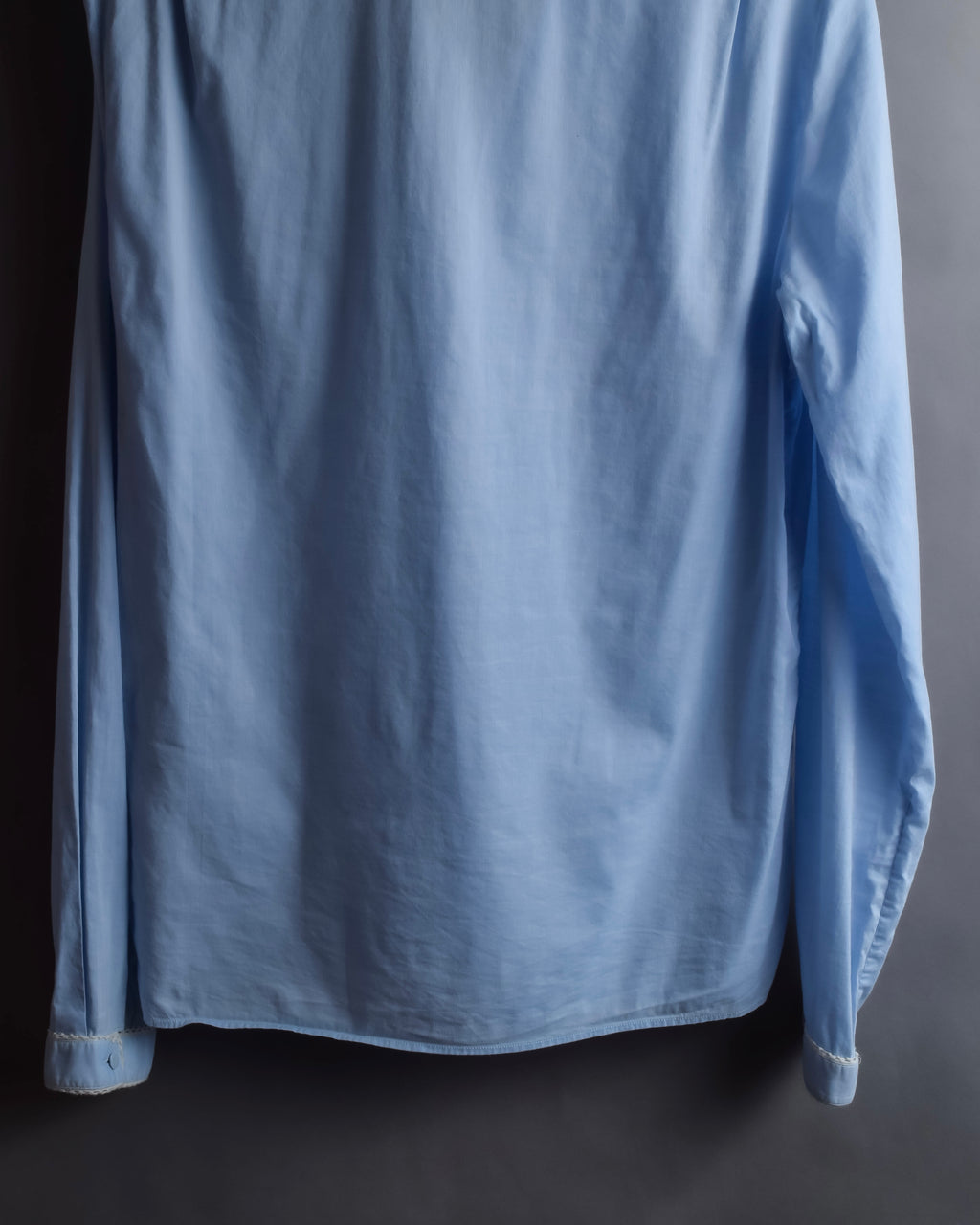 "GUCCI" Lace border design saxe blue shirt