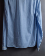 "GUCCI" Lace border design saxe blue shirt