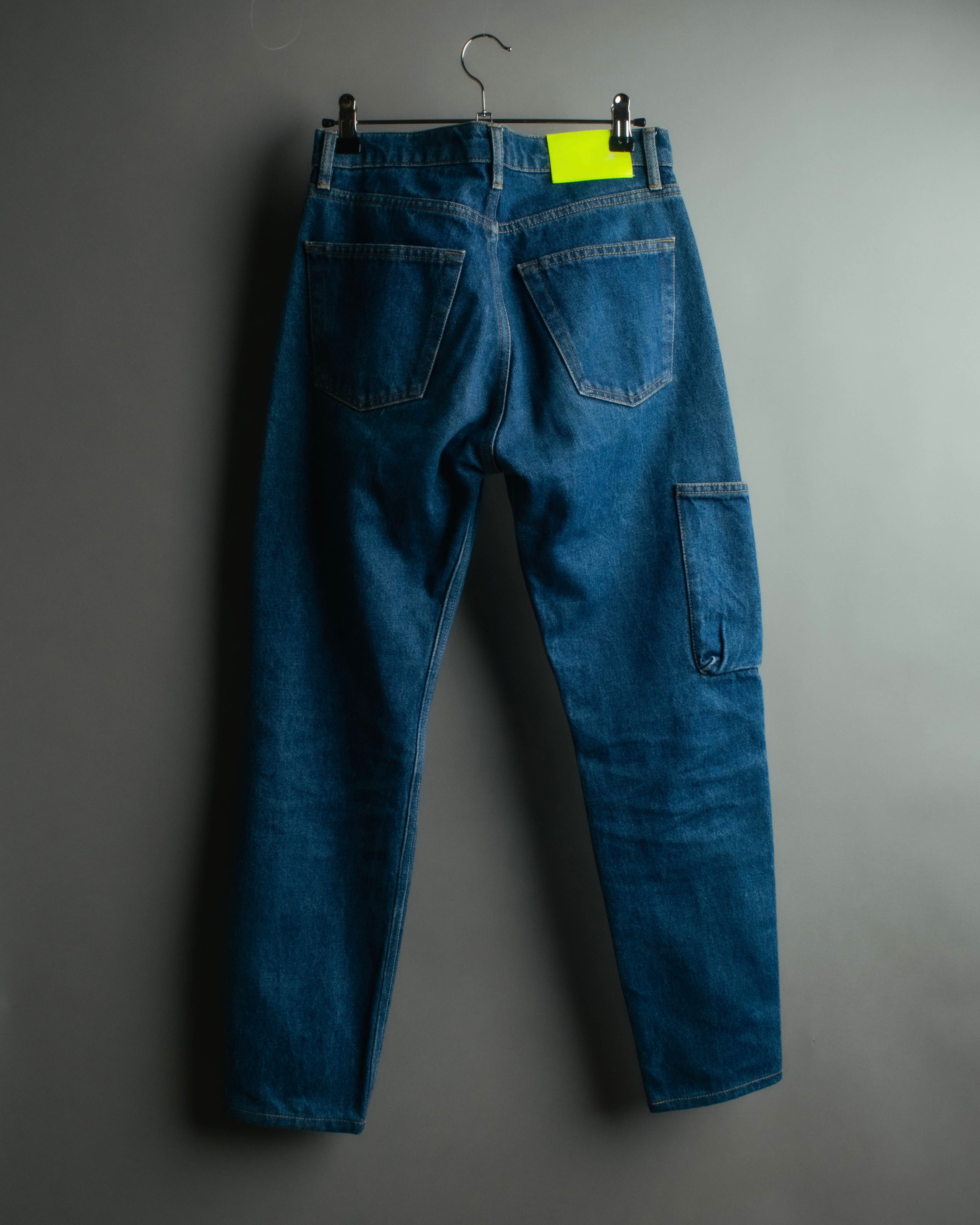 “Balenciaga” 2016-18’s tapered denim pants with neon back patch