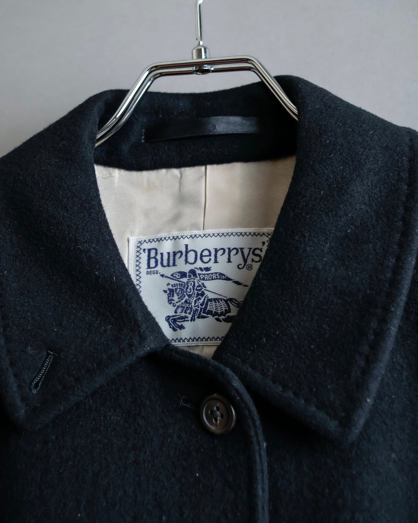 "BURBERRYS" Fly front cashmere blend oversized 2way soutien collar coat