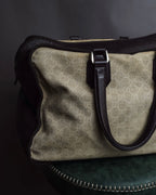 "GUCCI" GG pattern canvas leather combination boston bag