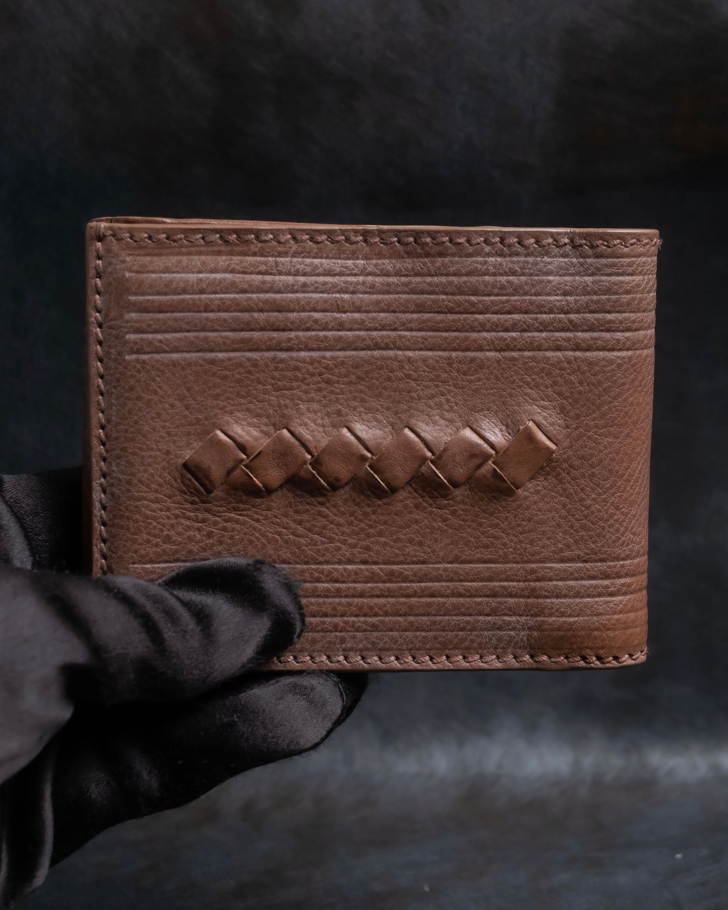 "BOTTEGA VENETA" Braided design leather bifold wallet