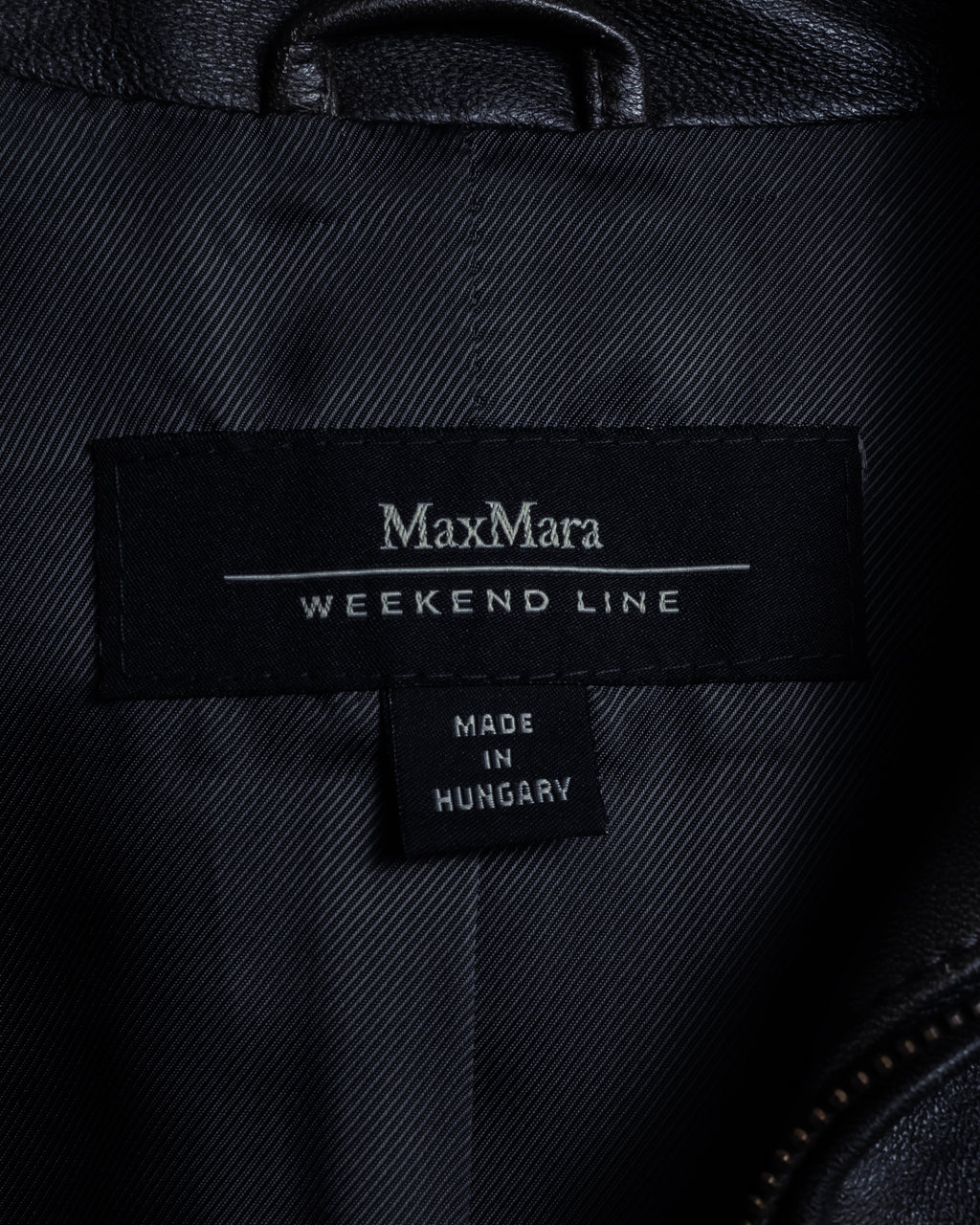 "Weekend Max Mara" Minimalist design center zip-up leather jacket