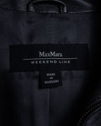 "Weekend Max Mara" Minimalist design center zip-up leather jacket