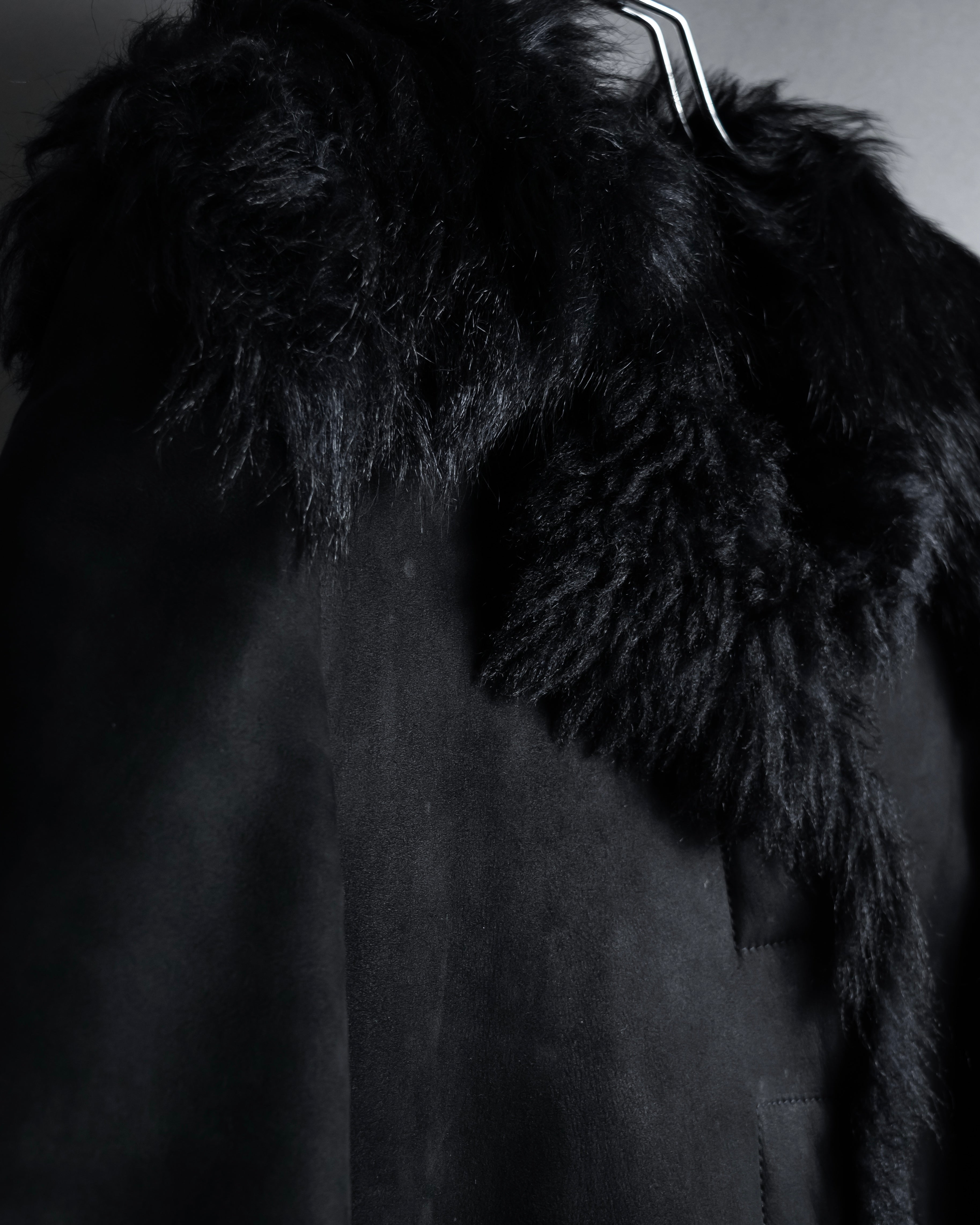 -SPECIAL- "GUCCI" 90's-00's Leather combination fur long coat